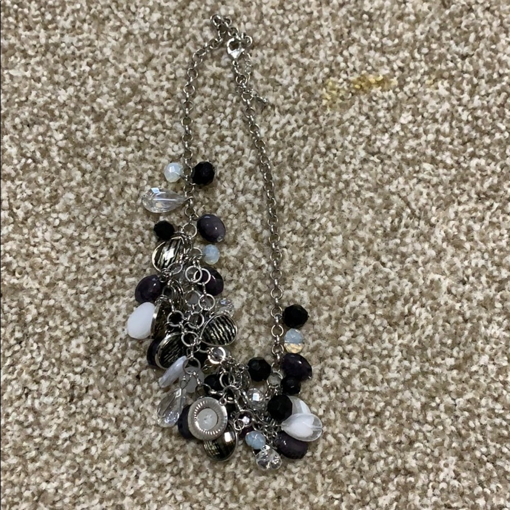Black and white costume necklace